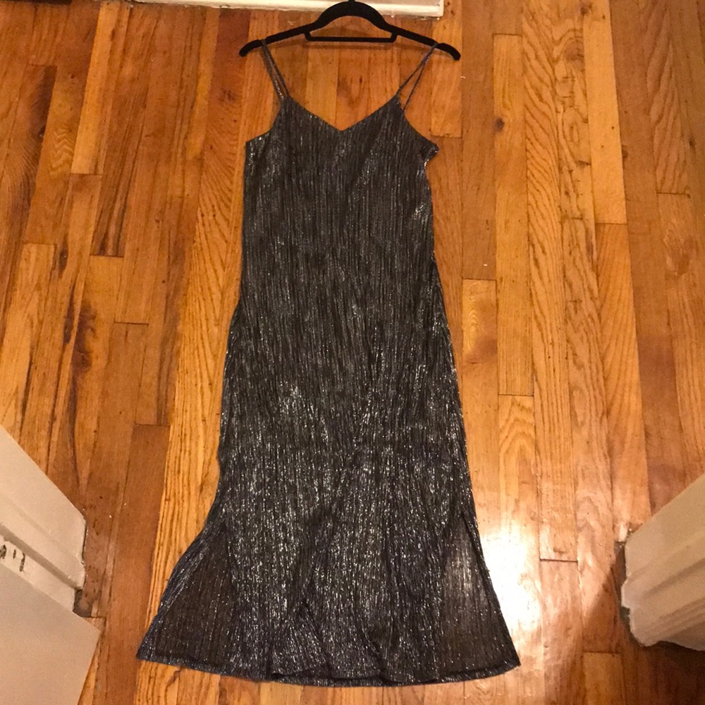 Gunmetal/MetallicBlack/Silver SpaghettiStrap Dress